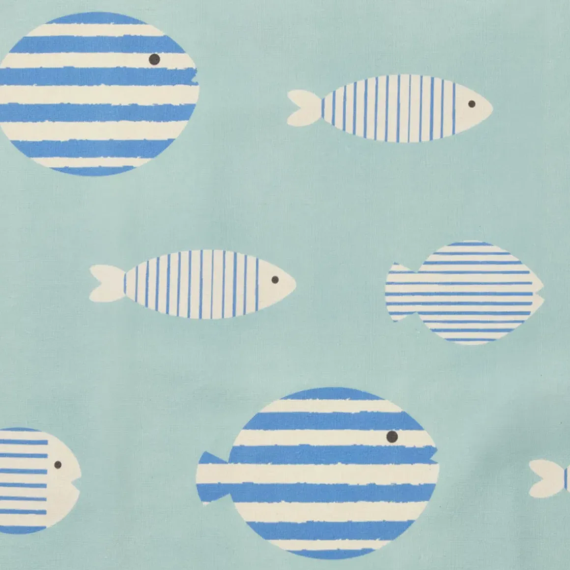 Tovaglia rettangolare cotone antimacchia (150 x 350 cm) Fish Blu