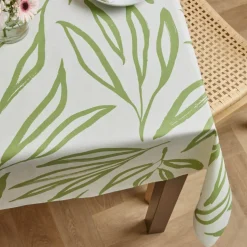 Tovaglia rettangolare cotone antimacchia (150 x 350 cm) Galice Verde eucalipto