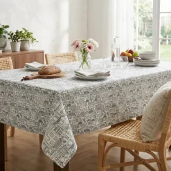 EMINZA Tovaglie-Tovaglia rettangolare cotone antimacchia (150 x 350 cm) Home Grigia