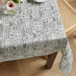 EMINZA Tovaglie-Tovaglia rettangolare cotone antimacchia (150 x 350 cm) Home Grigia