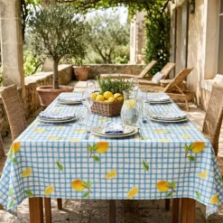 EMINZA Tovaglie-Tovaglia rettangolare cotone antimacchia (150 x 350 cm) Menton