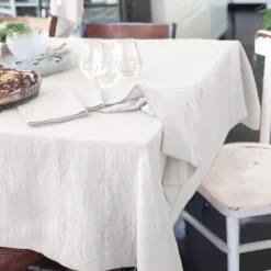 Tovaglia rettangolare garza di cotone (L250 cm) Gaïa Bianco chantilly