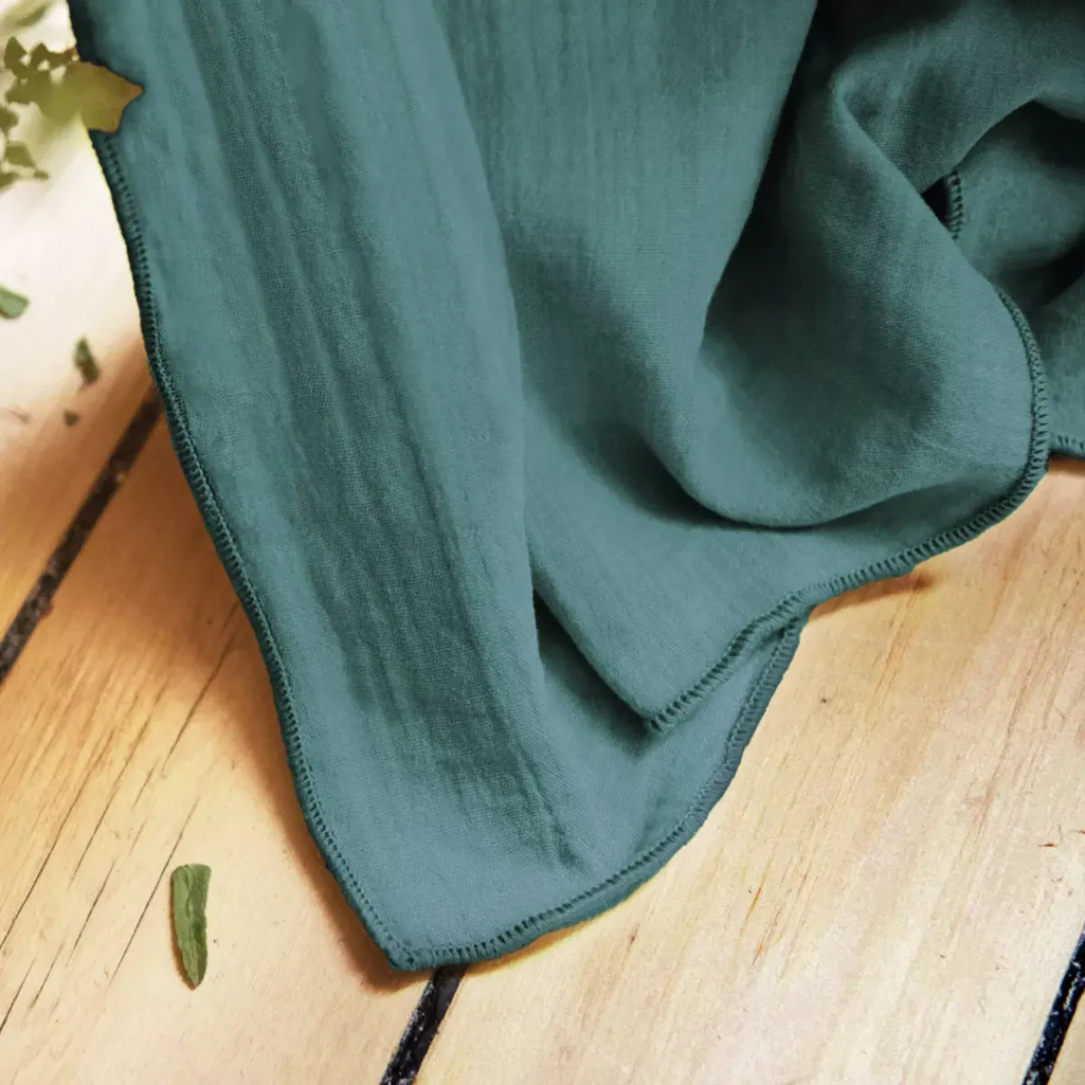 EMINZA Tovaglie-Tovaglia rettangolare garza di cotone (L350 cm) Gaïa Blu anatra