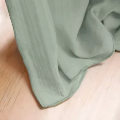 Tovaglia rettangolare in garza di cotone (150 x 350 cm) Gaïa Verde eucalipto