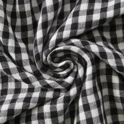 Tovaglia rettangolare in garza di cotone (150 x 250 cm) Gaïa vichy Nera