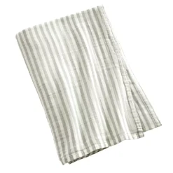Tovaglia rettangolare in garza di cotone (150 x 250 cm) Gaïa a righe Verde eucalipto