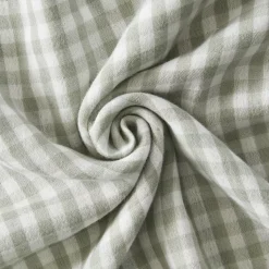 EMINZA Tovaglie-Tovaglia rettangolare in garza di cotone (150 x 350 cm) Gaïa vichy Verde eucalipto