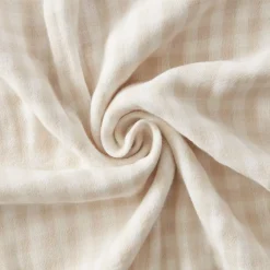 EMINZA Tovaglie-Tovaglia rettangolare in garza di cotone (150 x 350 cm) Gaïa vichy Beige