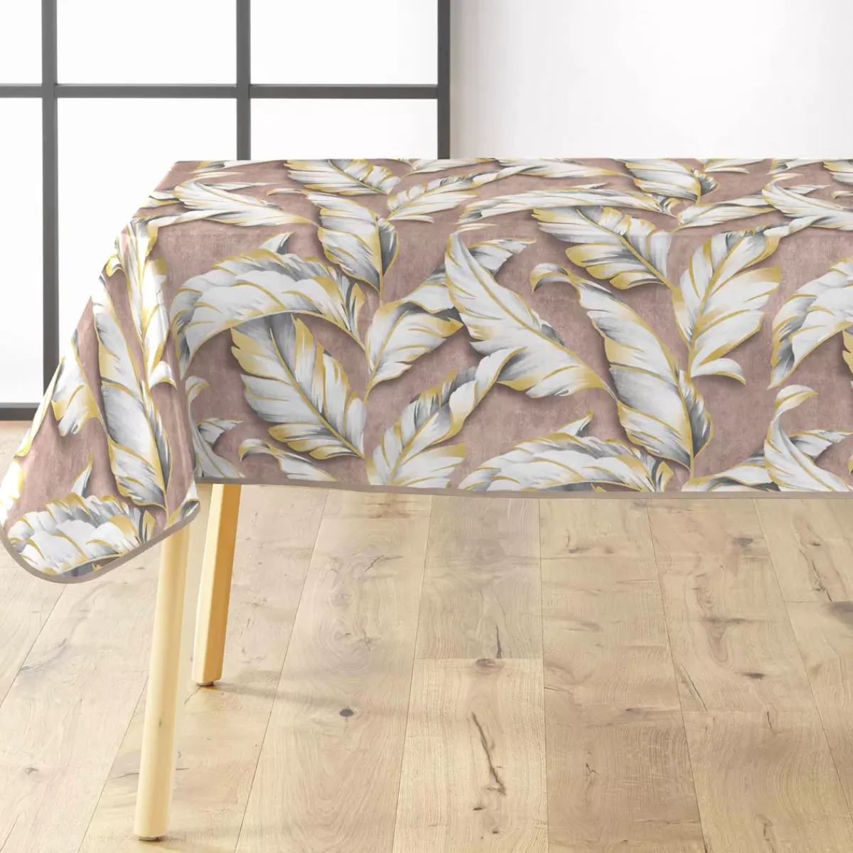 douceur d'intu017drieur Tovaglie-Tovaglia rettangolare in PVC rivestito impermeabile (240 x 140 cm) Ebany