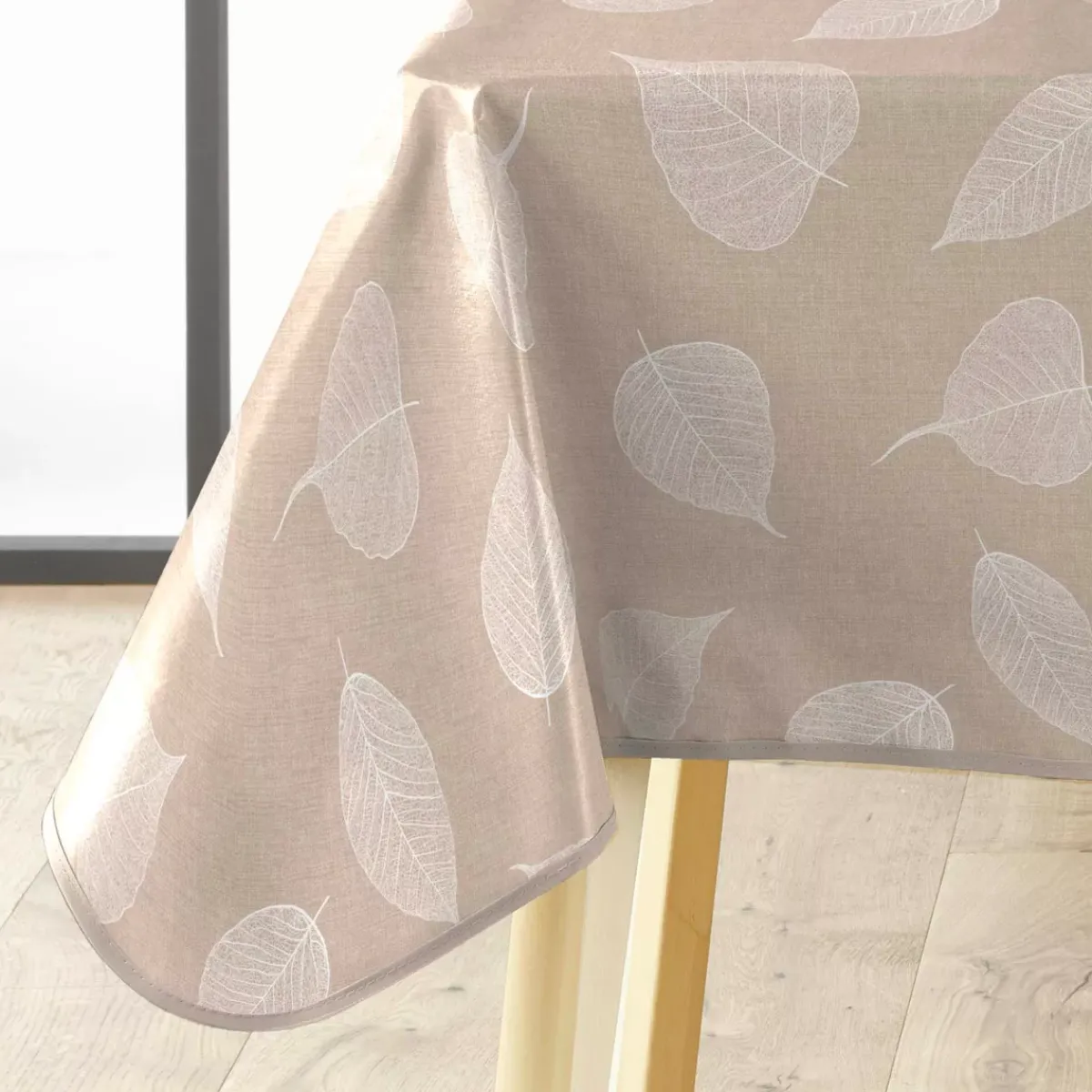 douceur d'intu017drieur Tovaglie-Tovaglia rettangolare in PVC rivestito (140 x 240 cm) Feuillys Bianca