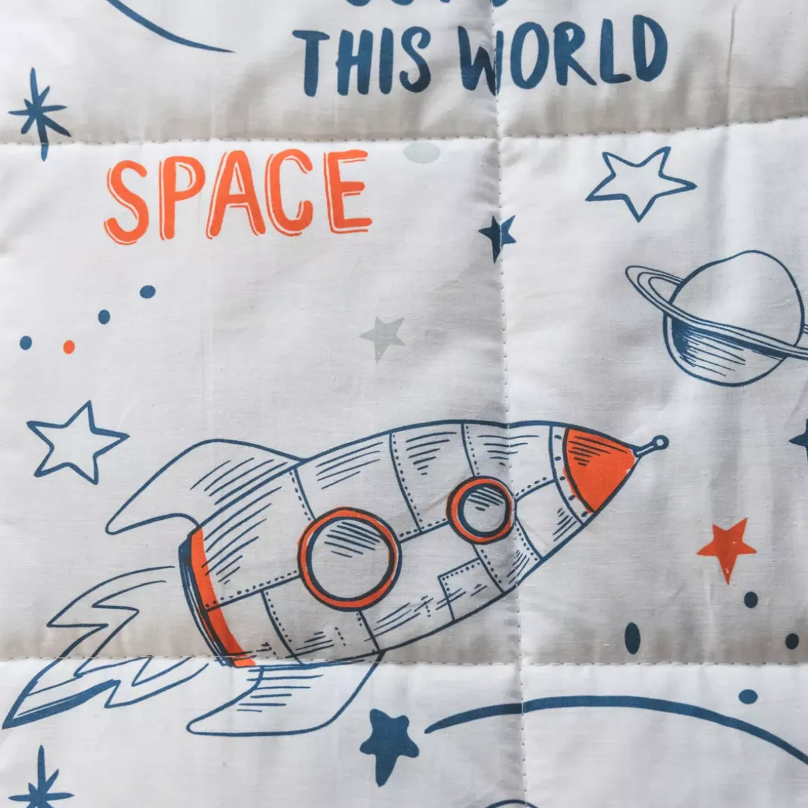 Trapunta stampata bambini cotone (140 x 200 cm) Galassia Bianca