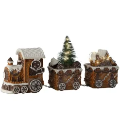 KAEMINGK Villaggio Di Natale Luminoso|Treno Decorativo E Elettrico-Trenino decorativo luminoso (18 cm) Pan di zenzero Goloso