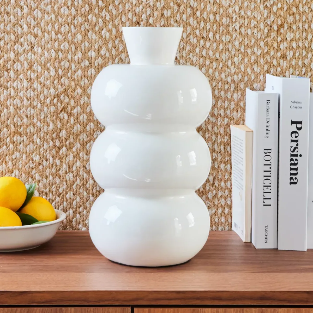 #N/A Elementi Decorativi-Vaso in metallo smaltato fatto a mano (H33 cm) Serena brillante