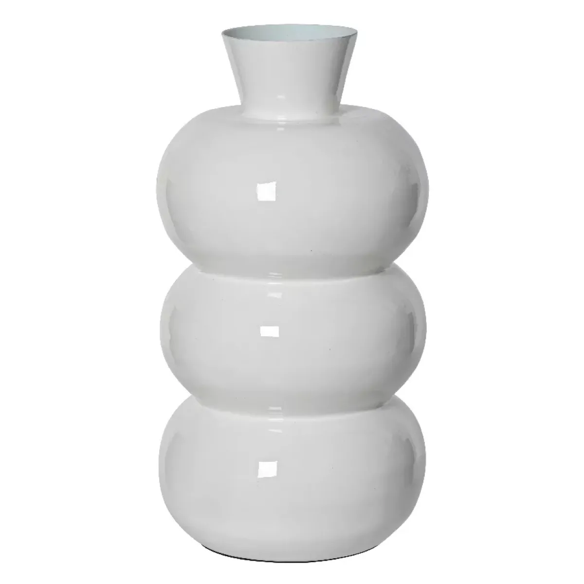 #N/A Elementi Decorativi-Vaso in metallo smaltato fatto a mano (H33 cm) Serena brillante