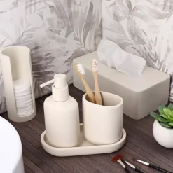 TENDANCE Accessori Bagno-Vassoio ovale da bagno (19,5 cm) Japandi Tortora