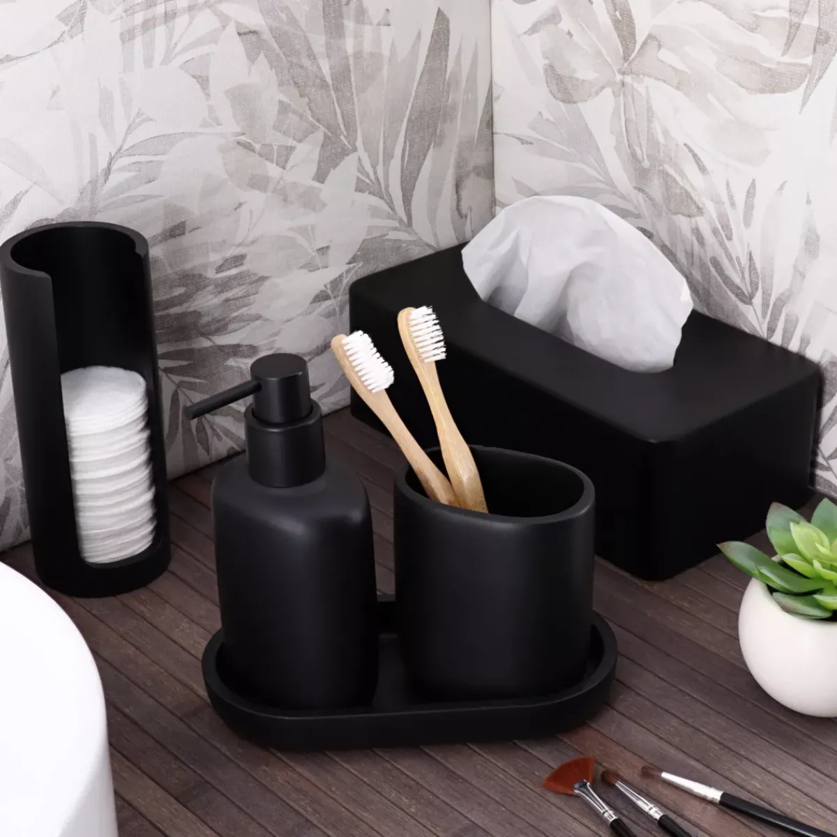 TENDANCE Accessori Bagno-Vassoio ovale da bagno (19,5 cm) Japandi
