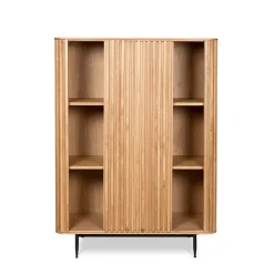 Credenze E Cassettiere-Vetrina alta a 3 livelli in rovere massiccio (98 x 135 cm) Rytm