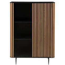 Credenze E Cassettiere-Vetrina alta a 3 livelli in rovere massiccio (98 x 135 cm) Rytm