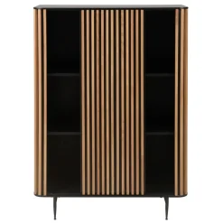 Credenze E Cassettiere-Vetrina alta a 3 livelli in rovere massiccio (98 x 135 cm) Rytm