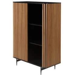 Credenze E Cassettiere-Vetrina alta a 3 livelli in rovere massiccio (98 x 135 cm) Rytm