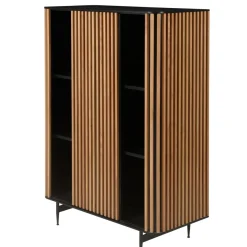 Credenze E Cassettiere-Vetrina alta a 3 livelli in rovere massiccio (98 x 135 cm) Rytm