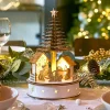 KAEMINGK Villaggio Di Natale In Legno|Oggetti Decorativi E Illuminati-Villaggio di Natale in legno luminoso e musicale a pile (H25 cm) Albero di Natale