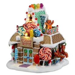 LEMAX Villagio Di Natale Lemax-Villaggio di Natale luminoso a pile Negozio di Caramelle Lollipop