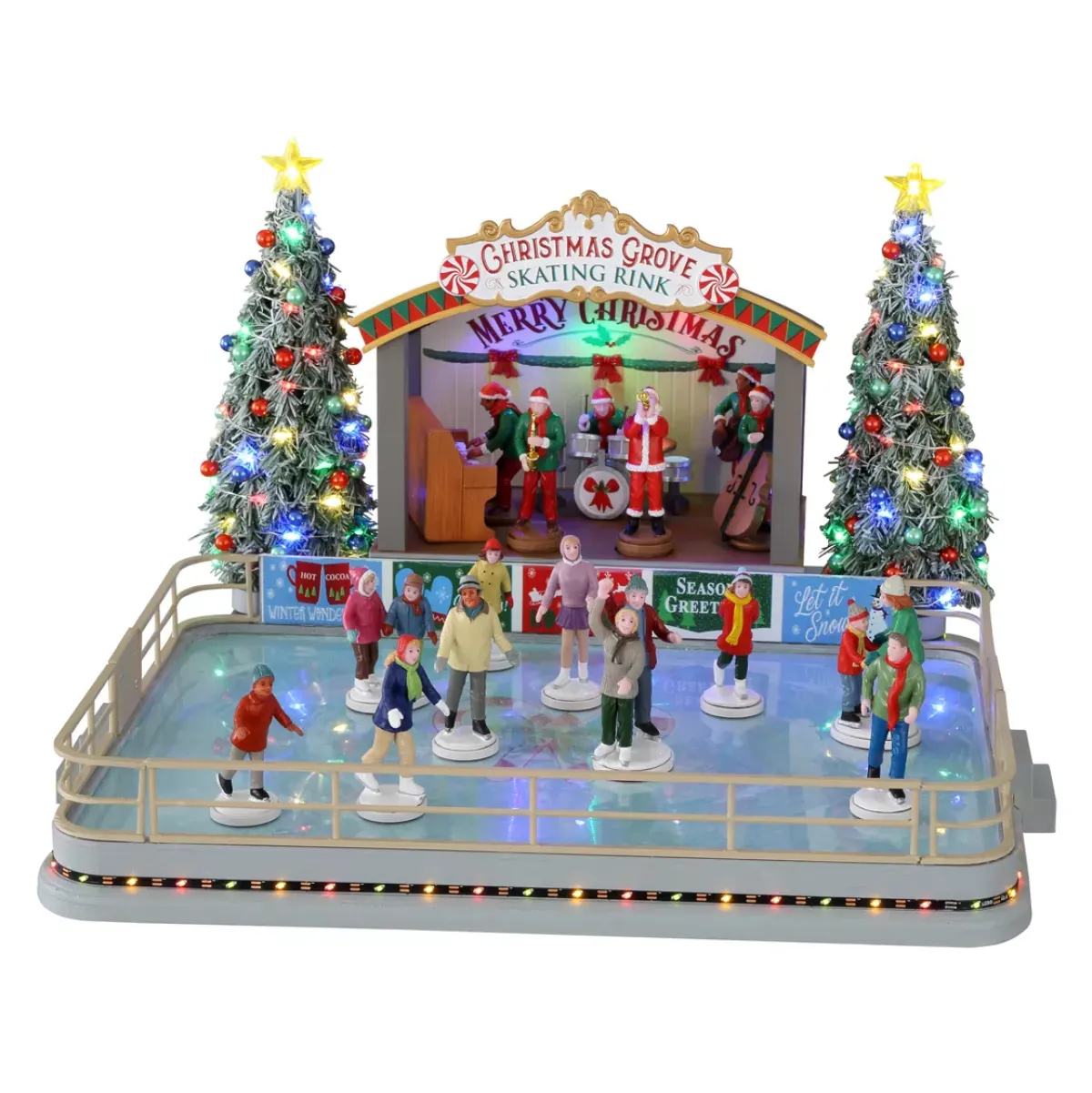 LEMAX Villagio Di Natale Lemax-Villaggio di Natale luminoso, musicale e animato Pista di pattinaggio di Christmas Grove
