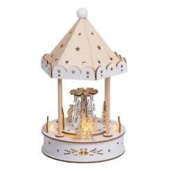 KAEMINGK Villaggio Di Natale In Legno|Oggetti Decorativi E Illuminati-Villaggio di Natale luminoso, animato e musicale a pile (H26 cm) Chiosco