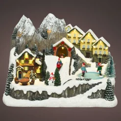 KAEMINGK Villaggio Di Natale Luminoso-Villaggio di Natale luminoso e musicale Chalet in montagna