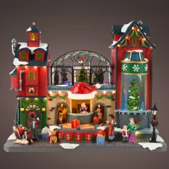 KAEMINGK Villaggio Di Natale Luminoso-Villaggio di Natale luminoso, animato e musicale La fabbrica dei giocattoli
