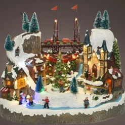 KAEMINGK Villaggio Di Natale Luminoso-Villaggio di Natale luminoso e musicale, città festosa e Ferrovia