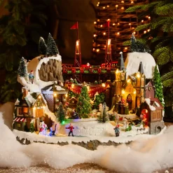 KAEMINGK Villaggio Di Natale Luminoso-Villaggio di Natale luminoso e musicale, città festosa e Ferrovia