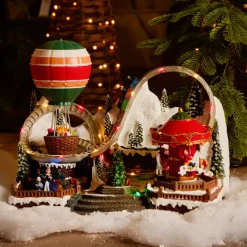 KAEMINGK Villaggio Di Natale Luminoso-Villaggio di Natale luminoso, animato e musicale (H27 cm) Parco di divertimenti