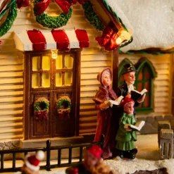 KAEMINGK Villaggio Di Natale Luminoso-Villaggio di Natale luminoso, animato e musicale (H33 cm) Chiesa e cantanti