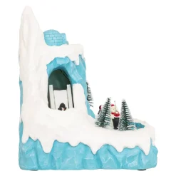 JJA Villaggio Di Natale Luminoso-Villaggio di Natale musicale e animato (H26 cm) Banchisa dei pinguini