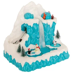 JJA Villaggio Di Natale Luminoso-Villaggio di Natale musicale e animato (H26 cm) Banchisa dei pinguini