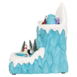 JJA Villaggio Di Natale Luminoso-Villaggio di Natale musicale e animato (H26 cm) Banchisa dei pinguini
