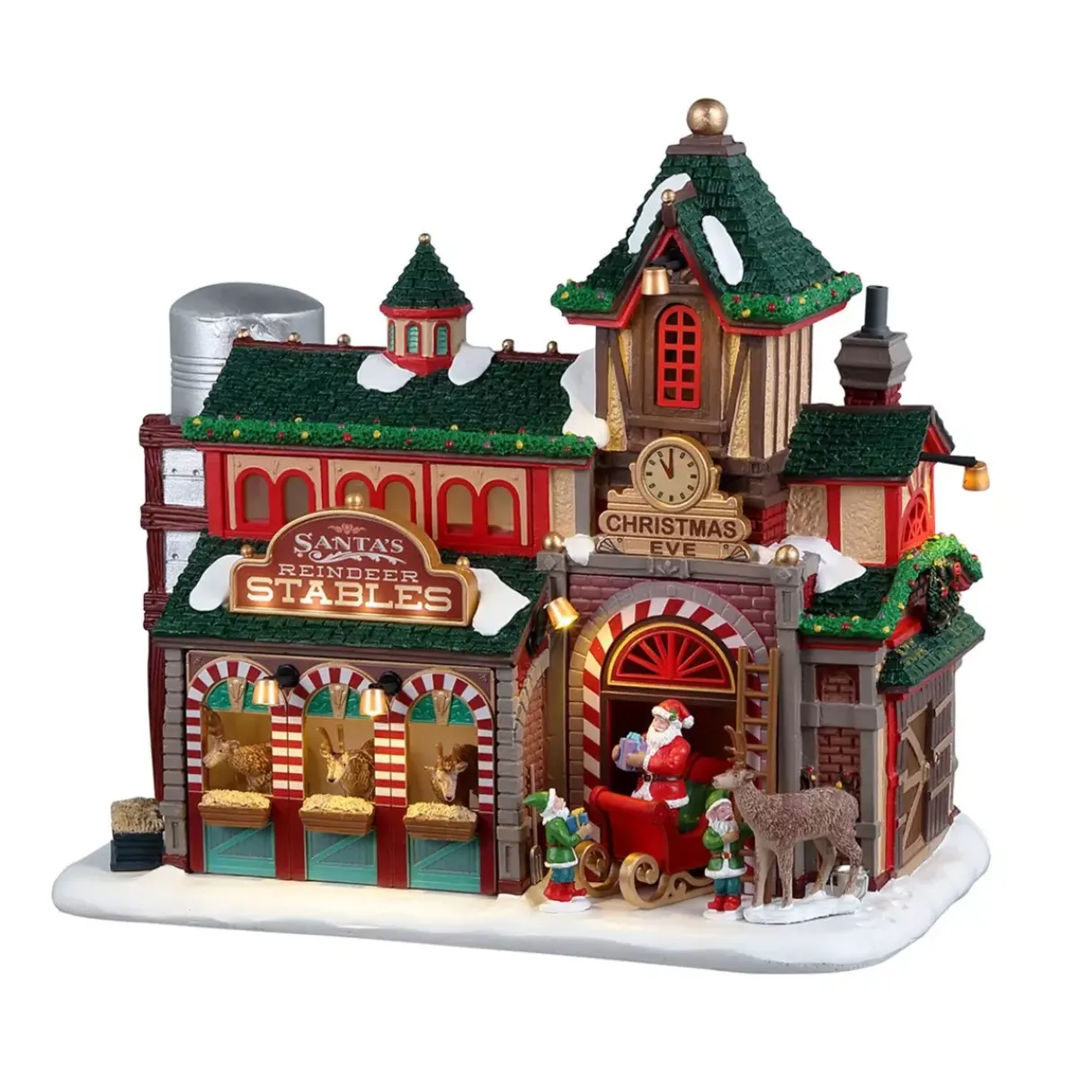LEMAX Villagio Di Natale Lemax-Villagio di Natale a pile e luminoso La scuderia delle renne di Babbo Natale