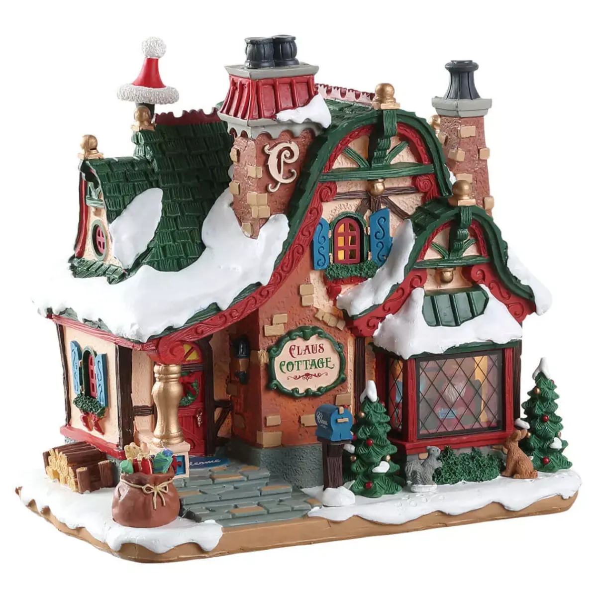 LEMAX Villagio Di Natale Lemax-Villagio di Natale luminoso a pile Casa di Babbo Natale
