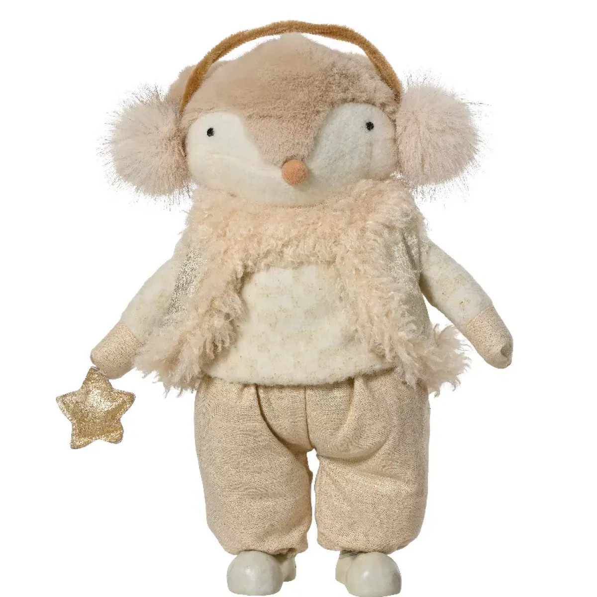 KAEMINGK Babbo Natale Animali E Personaggi-Volpe di Natale in piedi (H41 cm) Stella dorata scandinava